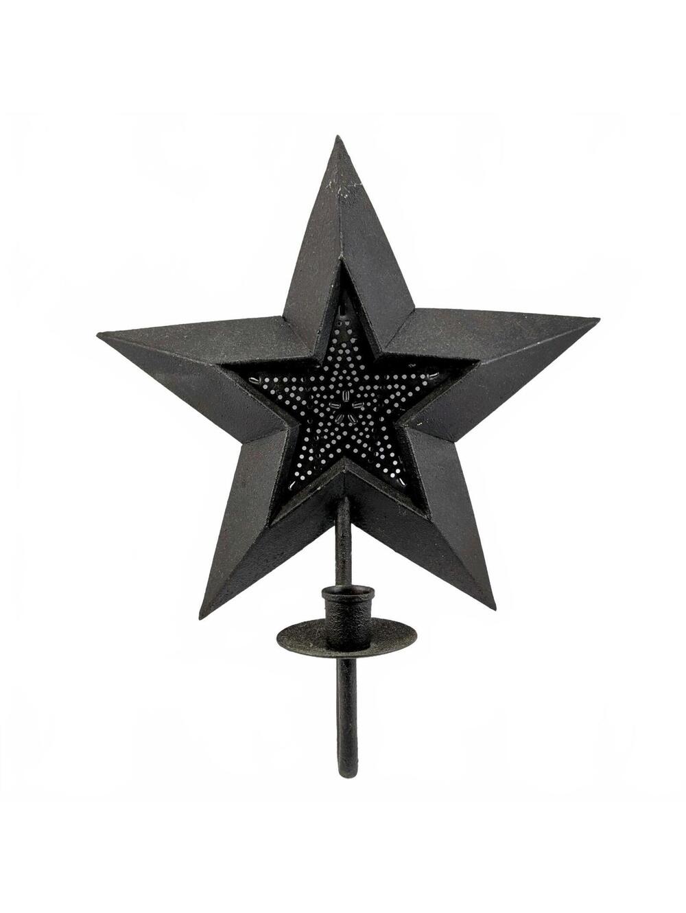 Metal Tin Punch Wall Candlestick Sconce